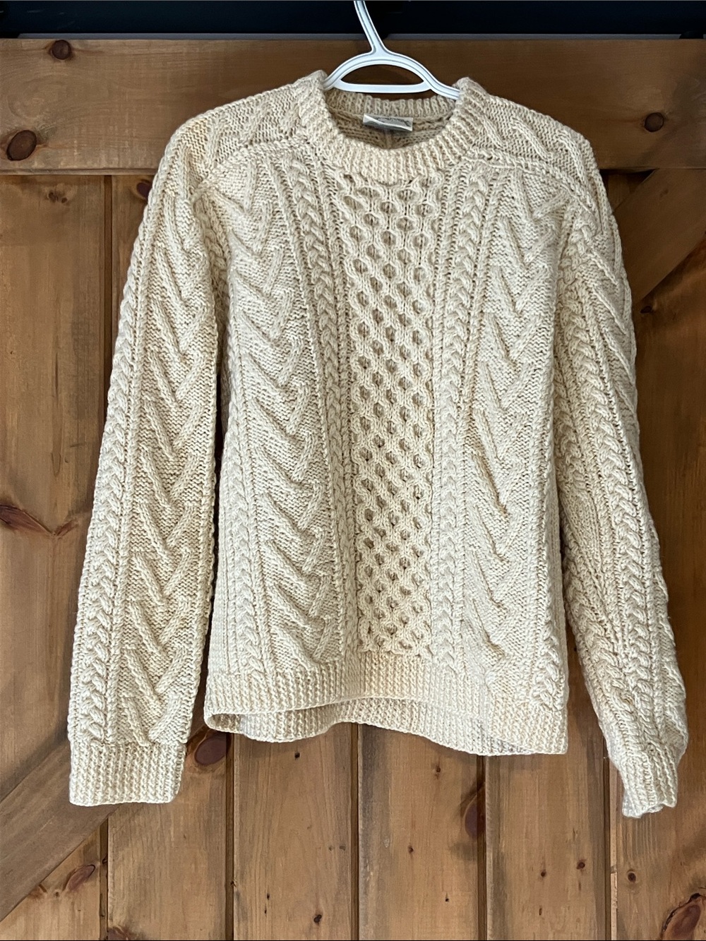 Wool cable knit Aran-style vintage sweater